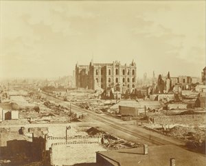 1871年の火災後のシカゴ（アルブメンプリント）
